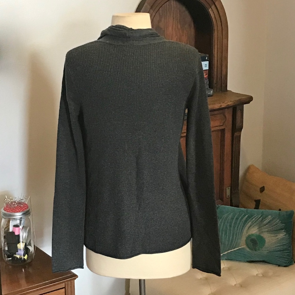 Express Open Front Cardigan, Charcoal Gray Size M - image 2
